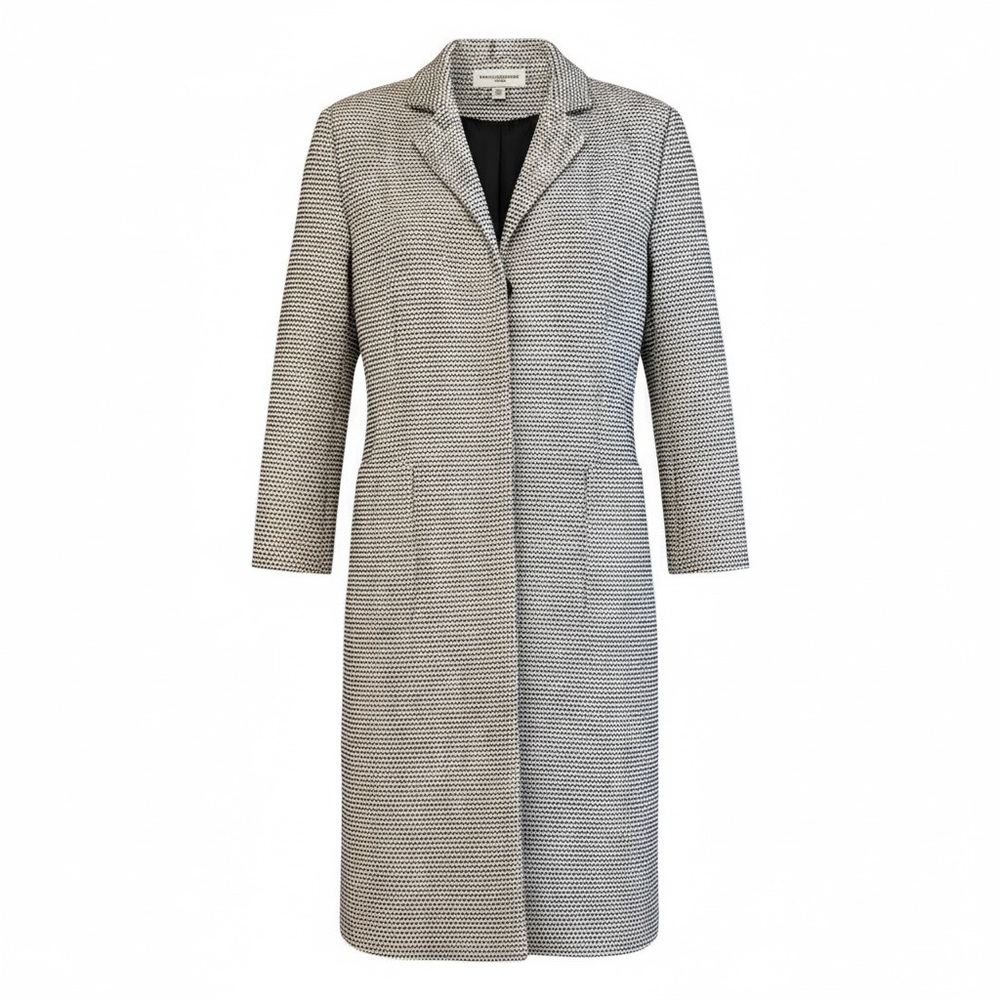 CAROLYN DONNELLY The Edit Black White Tweed Tailored Coat Jacket Blazer Small